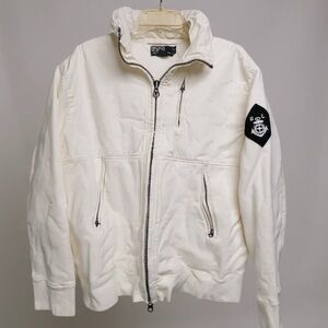 Polo Ralph Lauren Men's XL White Blue RL LOGO Jacket Coat Christmas Gift XL